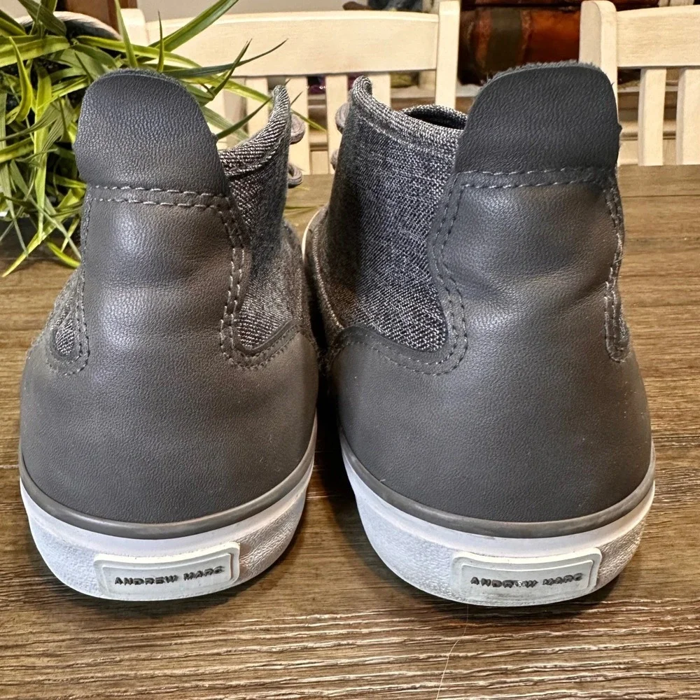Andrew Marc Reade Textile Chukka Fashion Sneakers Charcoal Mens 10‎